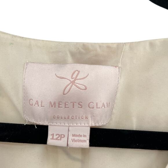 Gal Meets Glam Sophia Floral Jumpsuit Cream Green Petites Size 12P - Picture 12 of 14